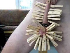 Made from wood clothes pegs on the pecker