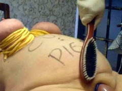 Fat sub spanked and humiliated